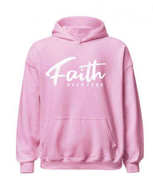 Faith over Fear - Christian Hoodie light pink