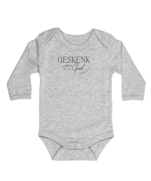 Geskenk van God - Christian Baby onesie - Grey LS