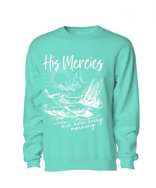 His Mercies - Christian Sweater - Aqua