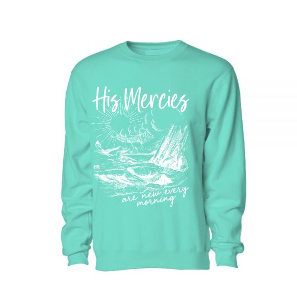 His Mercies - Christian Sweater - Aqua