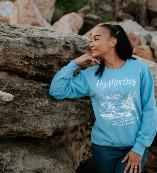 His Mercies are new - Christian Sky Blue Sweater - South Africa - ITG Clothing