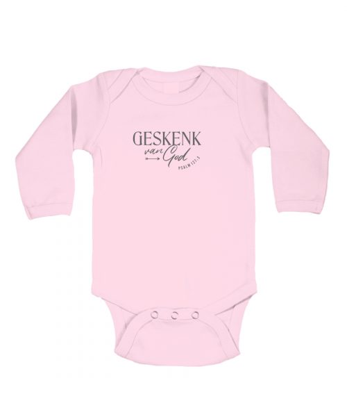 Geskenk van God - Christian Baby onesie - Pink LS